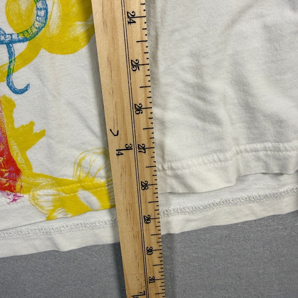 Adidas Originals Mens L Graphic Tee White Bird Floral Mirror Print Streetwear - Picture 8 of 11